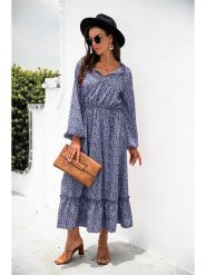 Ariel Tesoro Sukienka w kolorze granatowo-białym rozmiar: 40. Niebieskie sukienki damskie Ariel Tesoro, bez wzorów, bez kołnierzyka, bez ramiączek, maxi. Za 169.67 zł.