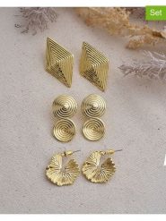 Luseera Kolczyki-wkrętki (3 pary) rozmiar: onesize. Żółte kolczyki damskie Luseera, metalowe. Za 43.99 zł.