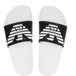 Klapki basenowe dla dorosłych Emporio Armani Beachwear. Białe klapki damskie EMPORIO ARMANI CONNECTED. Za 109.00 zł.