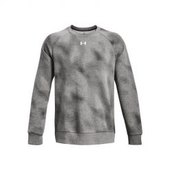 Bluza treningowa męska Under Armour Ua Rival Fleece Printed Crew. Szare bluzy bez kaptura męskie Under Armour, bez wzorów, sportowe, bez kołnierzyka, bez ramiączek. Za 368.00 zł.
