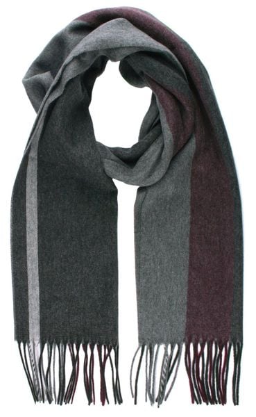 Szalik Męski V. Fraas - Cashmink - Odcienie Popielu i Bordo. Szare szaliki męskie V. Fraas, bez wzorów, z materiału. Za 65.00 zł.