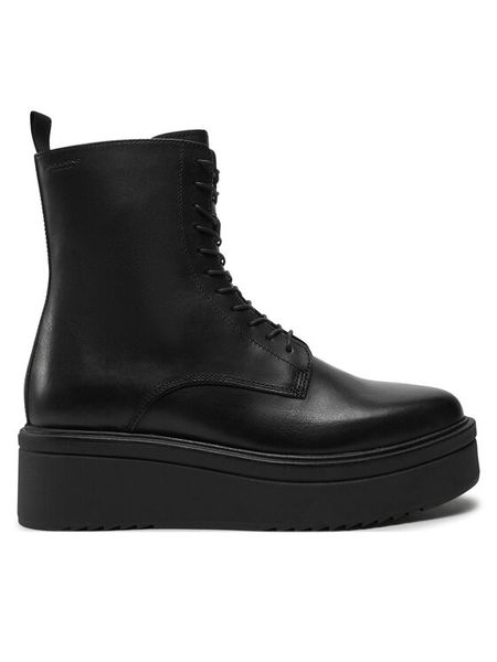 Vagabond Shoemakers Botki Tara 5846-001-20 Czarny. Czarne botki damskie Vagabond Shoemakers, ze skóry, bez obcasa, na płaskiej podeszwie, bez zapięcia. Za 649.99 zł.