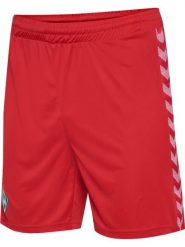 Szorty bramkarskie Werderu Brema 2023/24. Czerwone spodenki sportowe damskie HUMMEL, l, z materiału, na fitness i siłownię. Za 218.25 zł.