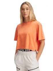 Under Armour Koszulka w kolorze pomarańczowym rozmiar: L. Pomarańczowe bluzki damskie Under Armour, l, bez wzorów, bez kołnierzyka, bez ramiączek. Za 127.65 zł.
