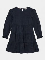 Tommy Hilfiger Sukienka codzienna Broderie Anglaise KG0KG07779 D Niebieski Regular Fit. Niebieskie sukienki dziewczęce Tommy Hilfiger, bez wzorów, z bawełny, bez ramiączek. Za 399.99 zł.