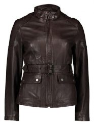 7eleven Skórzana kurtka "Kati" w kolorze ciemnobrązowym rozmiar: 38. Brązowe kurtki damskie 7eleven, bez wzorów, ze skóry, bez kaptura. Za 502.76 zł.