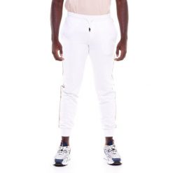 Męskie spodnie w kolorach ziemi. Białe spodnie sportowe męskie LEONE 1947 APPAREL, z tkaniny. Za 328.38 zł.