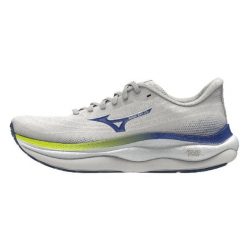 Buty do biegania damskie Mizuno Wave Sky 9 snow white/silver birch/ultramarine. Białe obuwie do biegania damskie Mizuno, mizuno wave. Za 549.99 zł.