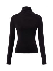 BOSS Orange koszulka z długim rękawem - Eliana Kobiety Lyocell czarny, L. Czarne t-shirty damskie Boss Orange, l, bez wzorów, z lyocellu, bez kołnierzyka. Za 279.95 zł.