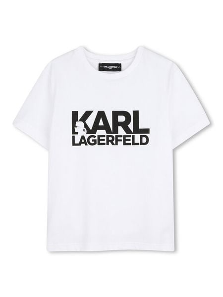 Karl Lagerfeld Kids T-Shirt Z31098 Biały Regular Fit. Białe t-shirty chłopięce Karl Lagerfeld Kids, bez wzorów, z bawełny, bez ramiączek. Za 129.99 zł.