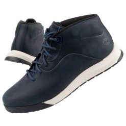 Buty Timberland M TB0A5MQW 019 niebieskie. Niebieskie buty sportowe na co dzień męskie ze skóry, bez zapięcia. Za 716.86 zł.