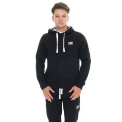 Bluza zimowa Herren z Kapuze zum Überziehen, mała Leone 1947 Logo. Czarne bluzy bez kaptura męskie LEONE 1947 APPAREL, z bawełny. W wyprzedaży za 206.29 zł.
