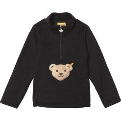 Bluza w kolorze czarnym. Czarne bluzy dziewczęce Steiff, z aplikacjami, bez ramiączek, krótkie, bez kaptura. W wyprzedaży za 58.95 zł.