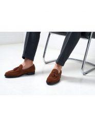 British Passport Skórzane mokasyny "Tassel" w kolorze jasnobrązowym rozmiar: 43. Brązowe mokasyny męskie British Passport, ze skóry. Za 448.99 zł.