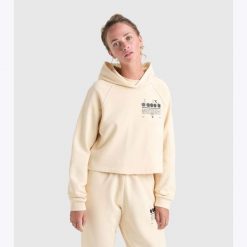 Bluza damska DIADORA L. HOODIE CROP MANIFESTO. Brązowe bluzy z kapturem damskie Diadora, l, z bawełny. Za 109.99 zł.