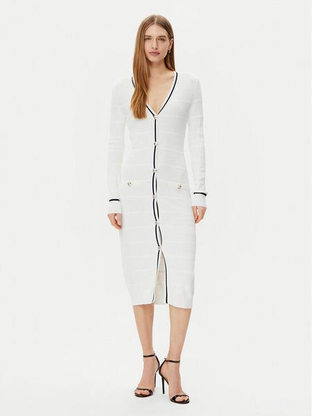 Marciano Guess Sweter 171623 Biały Classic Fit. Białe kardigany damskie Marciano Guess, m, z aplikacjami, z wiskozy. Za 519.99 zł.