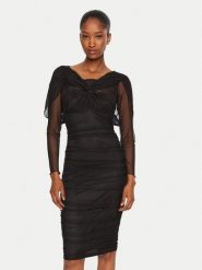 Rinascimento Sukienka koktajlowa CFC0121017003 Czarny Slim Fit. Czarne sukienki damskie RINASCIMENTO, m, bez wzorów, z syntetyku, wizytowe, bez kołnierzyka, bez ramiączek. Za 339.99 zł.