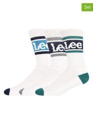 LEE Underwear Skarpety sportowe (3 pary) w kolorze kremowym, zielonym i szarym rozmiar: 43-46. Brązowe skarpetki męskie LEE Underwear, bez wzorów. Za 48.28 zł.