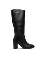 KARL LAGERFELD Kozaki Kinga KL35680 Czarny. Czarne kozaki damskie Karl Lagerfeld, ze skóry, bez obcasa, na słupku. Za 1,319.00 zł.