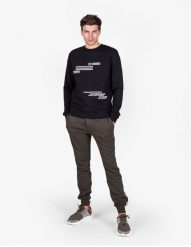 Les Hommes Bluza | LJH202-757P | Sweatshirt | Mężczyzna | Czarny. Czarne bluzy bez kaptura męskie Les Hommes, m, z bawełny. W wyprzedaży za 349.00 zł.