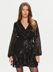 BARDOT Sukienka koktajlowa 59330DB4 Czarny Regular Fit. Czarne sukienki damskie BARDOT, bez wzorów, z syntetyku, wizytowe, bez kołnierzyka, bez ramiączek. Za 299.99 zł.