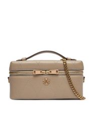 Tory Burch Torebka Charlie Quilted East-West Vanity Case 186036 Beżowy. Brązowe torebki klasyczne damskie Tory Burch, bez wzorów, ze skóry, bez dodatków. Za 2,419.00 zł.