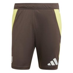 Szorty treningowe Juventus Turin Tiro 2024/25. Brązowe szorty męskie Adidas, z materiału, bez kołnierzyka. Za 173.00 zł.