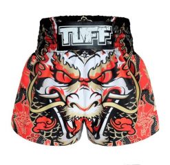 Spodenki treningowe TUFF Red Dragon. Czerwone szorty damskie TUFF, bez wzorów, z materiału, biznesowe. Za 149.00 zł.