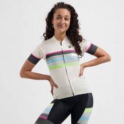 Koszulka rowerowa damska Rogelli Impress II z krótkim rękawem. Brązowe topy sportowe damskie Rogelli, na lato, m, bez wzorów, z elastanu, bez ramiączek. Za 293.00 zł.