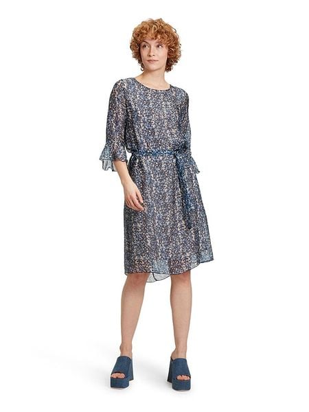 CARTOON Sukienka w kolorze granatowym rozmiar: 38. Niebieskie sukienki damskie Cartoon, bez wzorów, bez kołnierzyka, bez ramiączek, midi. Za 83.03 zł.