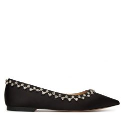 Baleriny Eva Minge. Czarne baleriny damskie Eva Minge, bez wzorów, bez obcasa. Za 343.99 zł.
