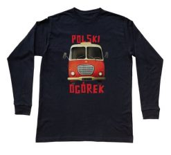 Ogórek — bluzka z długim rękawem (Rozmiar: S (dorosła); Kolor koszulki: czarny; Rodzaj nadruku: Ogórek). Czarne bluzki damskie nikiniki, s, bez wzorów, z bawełny, bez kołnierzyka, bez ramiączek. Za 99.00 zł.
