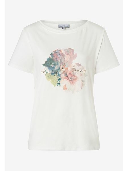 More & More Koszulka w kolorze białym rozmiar: 42. Białe bluzki damskie MORE & MORE, bez wzorów, z bawełny, bez kołnierzyka, bez ramiączek. Za 109.00 zł.