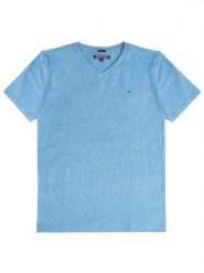 Tommy Hilfiger T-Shirt KB0KB04142 D Błękitny Regular Fit. Niebieskie t-shirty chłopięce Tommy Hilfiger, bez wzorów, z bawełny, bez ramiączek. Za 79.99 zł.