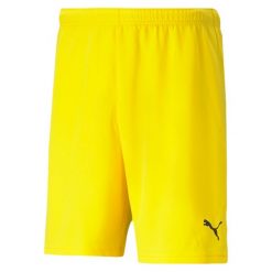 Spodenki do piłki nożnej męskie Puma team RISE Short. Czarne szorty męskie Puma, z materiału, bez kołnierzyka. Za 65.99 zł.