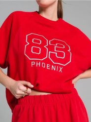 Bluza z krótkim rękawem - czerwony. Czerwone bluzy bez kaptura damskie Sinsay, l. Za 39.99 zł.