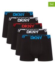 DKNY Bokserki (5 par) w kolorze czarnym rozmiar: S. Czarne bokserki męskie DKNY, bez wzorów. Za 91.77 zł.