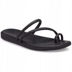Klapki Dla Dorosłych Crocs Miami Toe Loop. Białe klapki damskie Crocs, bez wzorów, z materiału, bez obcasa. Za 199.99 zł.