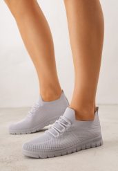 Szare Sznurowane Buty Sportowe Sneakersy z Siateczki Caeolea. Szare buty sportowe na co dzień damskie Born2be, bez wzorów, z jeansu, na fitness i siłownię. Za 59.99 zł.