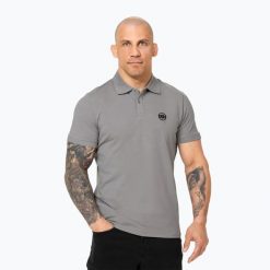 Koszulka polo męska Pitbull Polo Jersey Small Logo. Szare koszulki polo męskie PITBULL, l, bez wzorów, z bawełny, bez ramiączek. Za 119.99 zł.