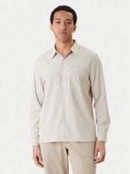 Calvin Klein Koszula LV04LF108G Beżowy Classic Fit. Brązowe koszule męskie CALVIN KLEIN, m, bez wzorów, z syntetyku, bez kołnierzyka, bez ramiączek. Za 449.99 zł.