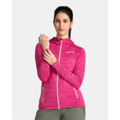 Damska bluza techniczna Kilpi SEVELEN-W. Czerwone bluzy sportowe damskie Kilpi, bez wzorów, z materiału, bez ramiączek, długie, z kapturem. Za 267.13 zł.