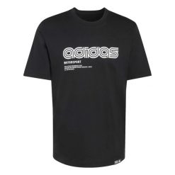 Koszulka męska ADIDAS M MTS LINEAR T L. Czarne t-shirty sportowe męskie Adidas, l, z bawełny, bez ramiączek, na fitness i siłownię. Za 109.00 zł.