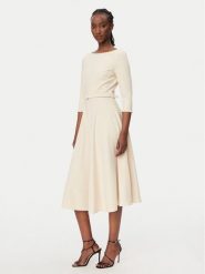 Rinascimento Sukienka koktajlowa CFC0127892003 Beżowy Regular Fit. Brązowe sukienki damskie RINASCIMENTO, s, bez wzorów, z syntetyku, wizytowe, bez kołnierzyka, bez ramiączek. Za 699.99 zł.