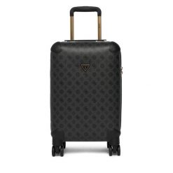 Walizka kabinowa Guess. Szare walizki Guess, z aplikacjami. Za 829.99 zł.