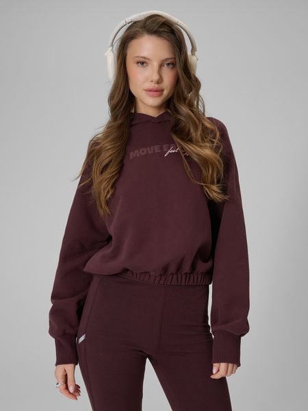 4F Bluza dresowa regular z kapturem damska - brązowa L. Brązowe bluzy z kapturem damskie 4f, l, z dresówki. Za 159.99 zł.