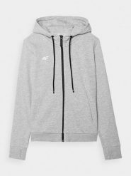 4F Bluza dresowa rozpinana z kapturem damska - szara S. Szare bluzy z kapturem damskie 4f, s, z bawełny. Za 189.99 zł.