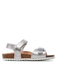 Geox Sandały J Adriel Girl J028MC000BJC1007 S Srebrny. Szare sandały dziewczęce Geox, ze skóry, bez zapięcia. Za 159.99 zł.