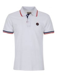 Peak Mountain Koszulka polo "Cody" w kolorze białym rozmiar: M. Białe koszulki polo męskie Peak Mountain, m, z aplikacjami, z bawełny, bez ramiączek. Za 100.99 zł.