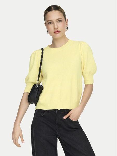 ONLY Sweter Rica 15318551 Żółty Regular Fit. Żółte swetry klasyczne damskie Only, l, z syntetyku, bez kołnierzyka. Za 125.99 zł.